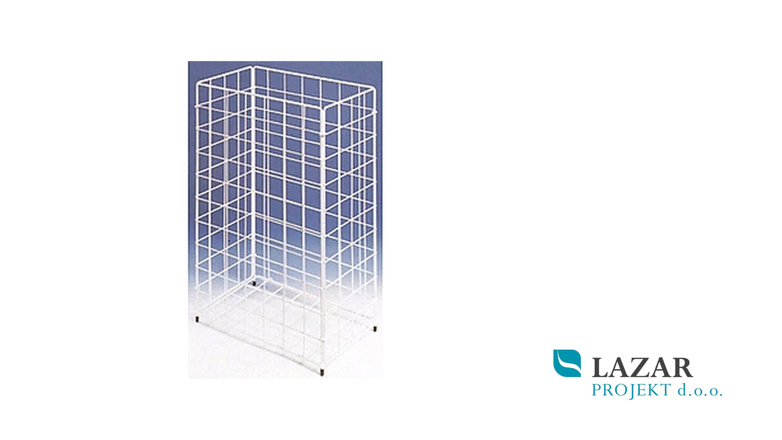 CWS Tip 301 beli žičnati koš za odpadne papirnate brisače s prostornino 60 l in merami 410 × 620 × 250 mm