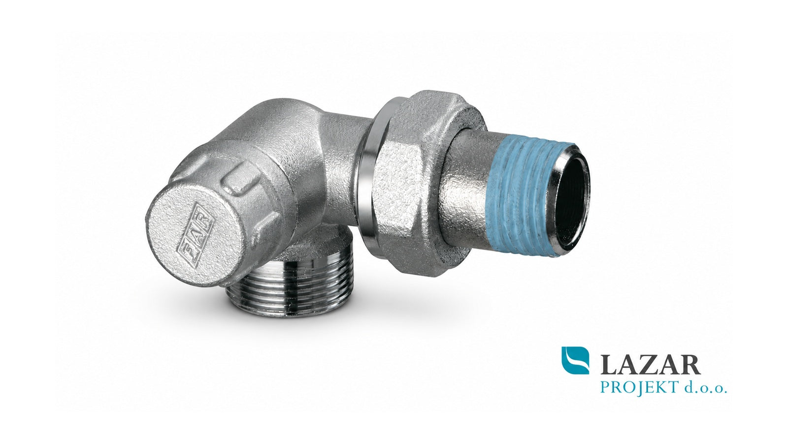 FAR 1117 12 radiatorsko zapiralo desno kotno kromirano 3/8" za bakrene, plastične in večplastne cevi
