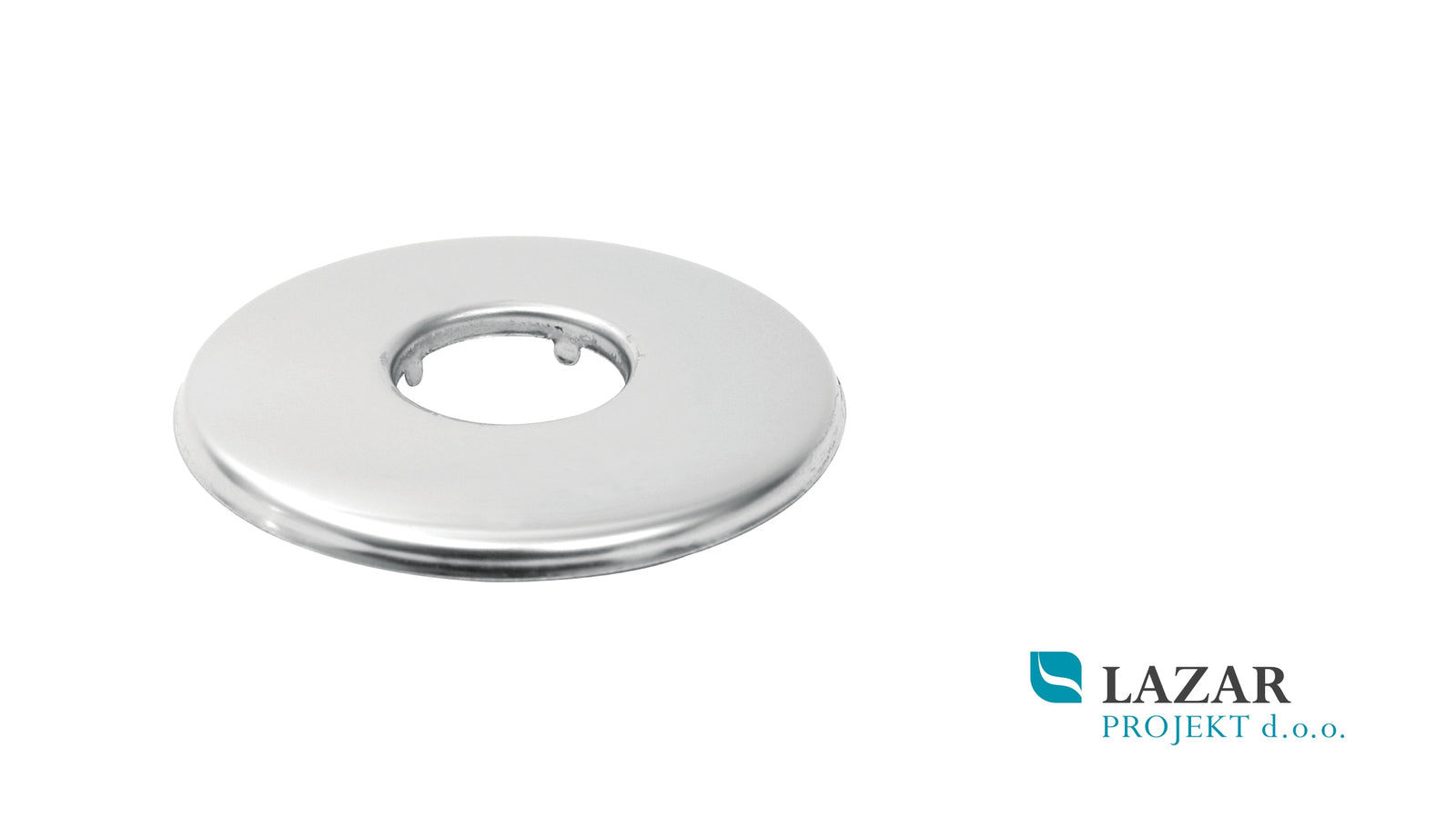 Kromirana vodovodna rozeta za priključek 1/2″, zunanji premer 55 mm in globina 11,3 mm