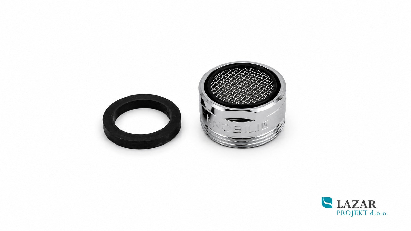 Nobili RAEK220-17CR M24x1 chrome aerator with seal, bottom view