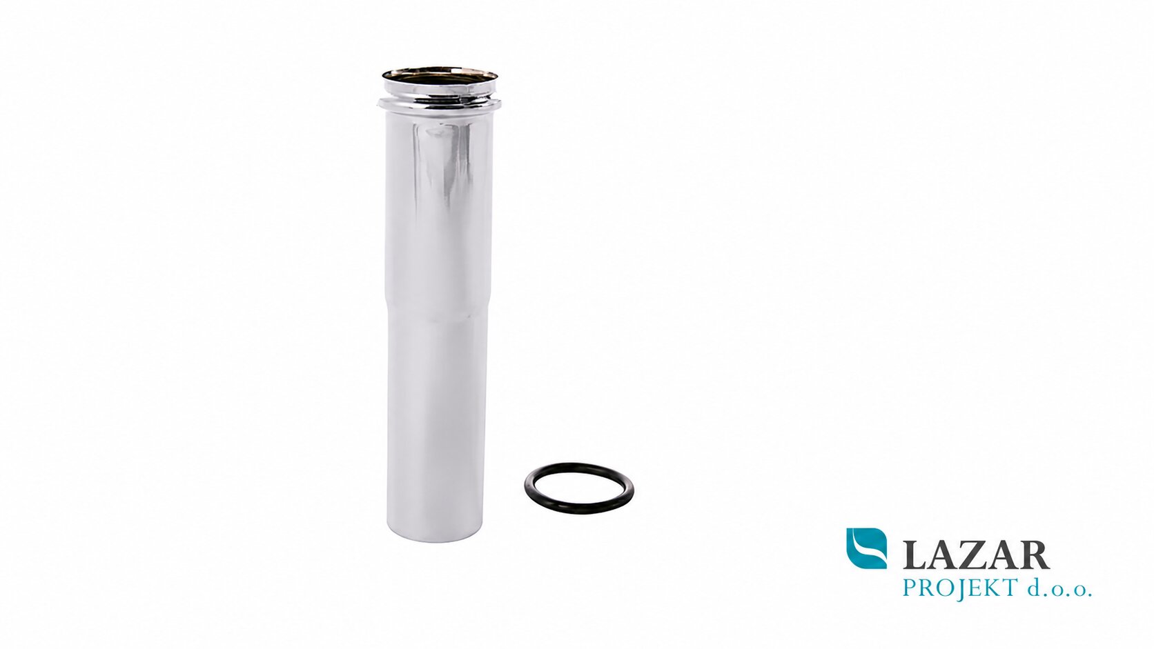 Sanitop telescopic waste pipe Ø 32 mm, length 125 mm, chrome-plated, with seal