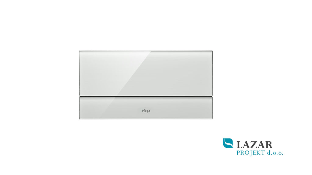 Viega 597412 Visign for More 101 flush plate 8351.1 made of chrome-plated aluminium and transparent light grey glass