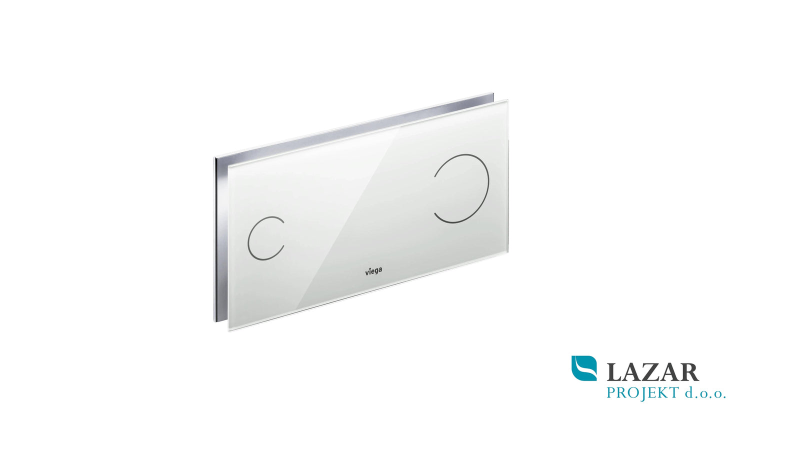 Viega 597481 Visign for More 100 aktivirna tipka 8352.1 s kromiranim aluminijem in prozornim svetlo sivim steklom